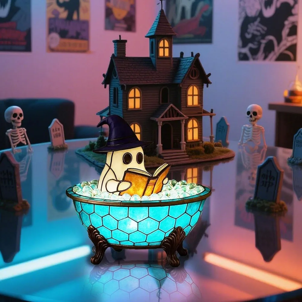 Aquarium Zombie - Lampu Mandi Gelembung Hantu Halloween, Lampu