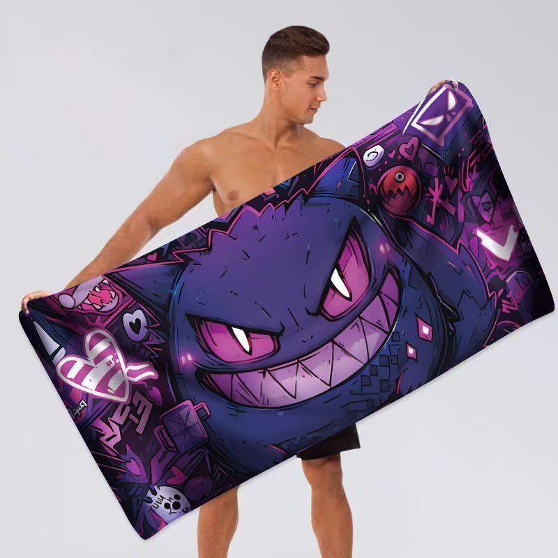 Aquarium Zombie - Potdemiel Pokémon Gengar Handuk Pantai Ungu