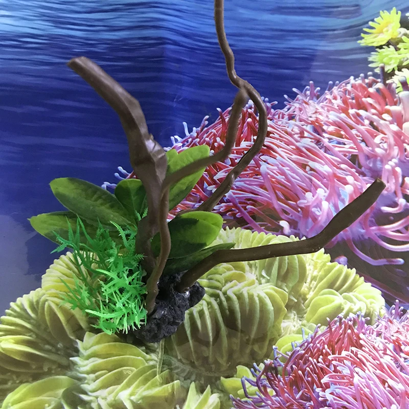Dekorasi akuarium ikan tiruan  - Aquarium Planted Wood ulasan dan harga